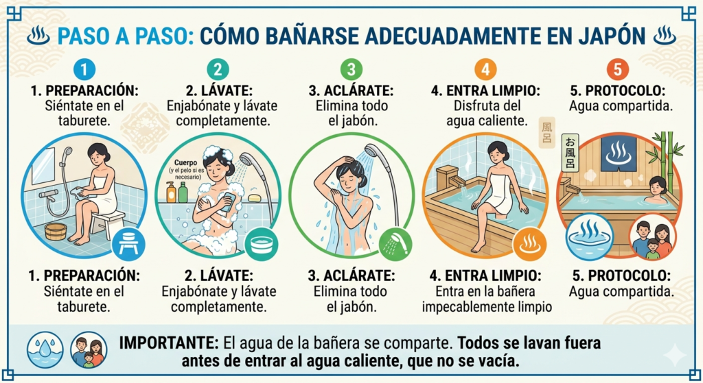infografía cómo lavarse adecuadamente japón