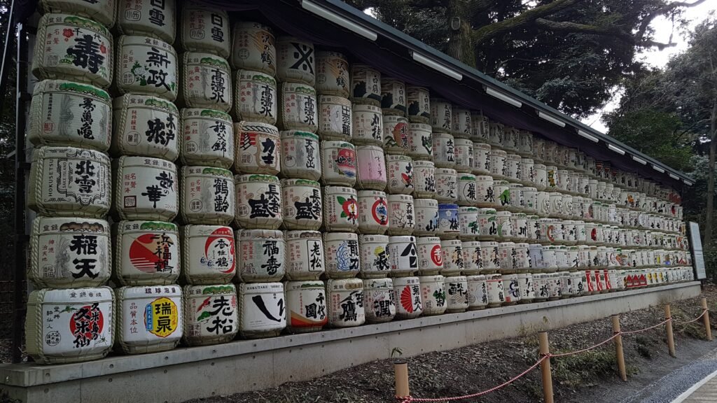 barriles de sake santuario Meiji